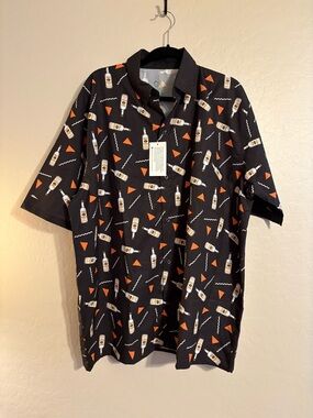 Tito’s Vodka Short-Sleeve Black Button-Down Shirt